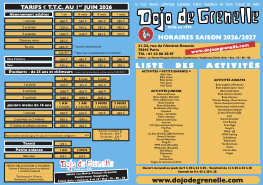 Télécharger la plaquette des horaires & tarifs